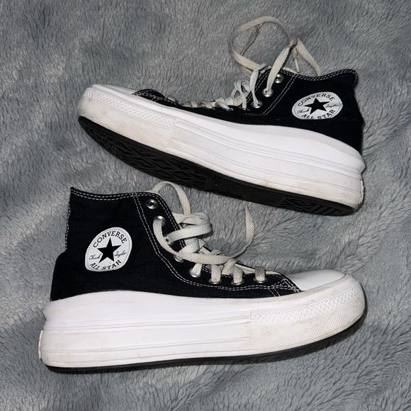 Women’s Black High Top Platform Converse - Picture 4 of 5